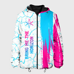 Мужская куртка Bring Me the Horizon neon gradient style по-вертик