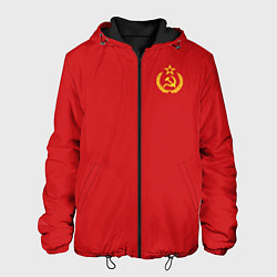 Куртка с капюшоном мужская СССР Герб со звездой, цвет: 3D-черный