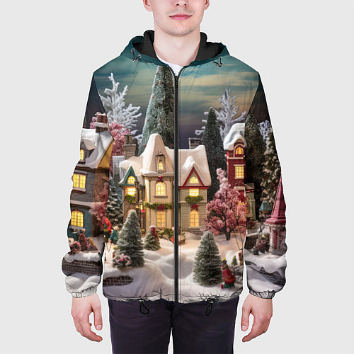 Мужская куртка Снежное сияние ночи / 3D-Черный – фото 3