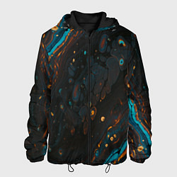 Куртка с капюшоном мужская Разводы на нефтяной луже, цвет: 3D-черный