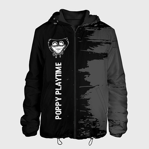 Мужская куртка Poppy Playtime glitch на темном фоне по-вертикали / 3D-Черный – фото 1