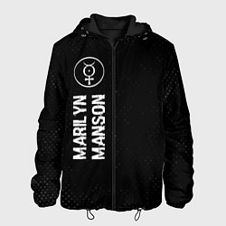 Куртка с капюшоном мужская Marilyn Manson glitch на темном фоне по-вертикали, цвет: 3D-черный