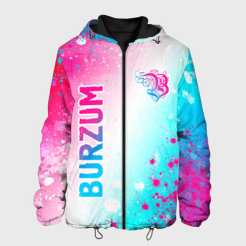 Мужская куртка Burzum neon gradient style вертикально / 3D-Черный – фото 1