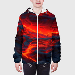 Куртка с капюшоном мужская Текущая магма, цвет: 3D-белый — фото 2