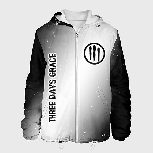 Мужская куртка Three Days Grace glitch на светлом фоне вертикальн / 3D-Белый – фото 1