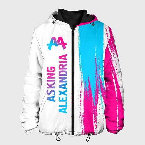Мужская куртка Asking Alexandria neon gradient style по-вертикали / 3D-Черный – фото 1
