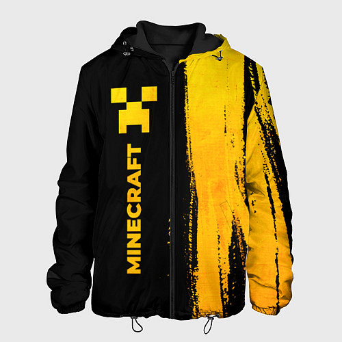 Мужская куртка Minecraft - gold gradient по-вертикали / 3D-Черный – фото 1