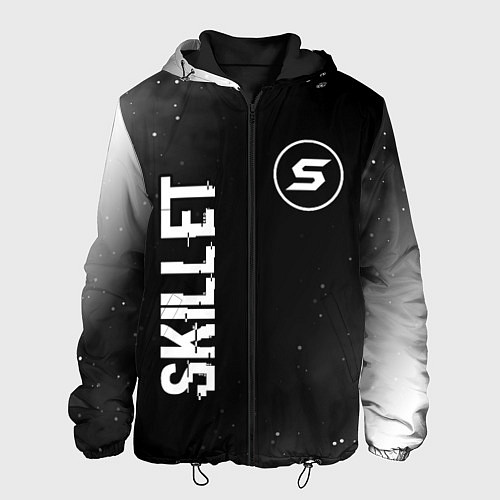 Мужская куртка Skillet glitch на темном фоне вертикально / 3D-Черный – фото 1