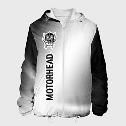 Куртка с капюшоном мужская Motorhead glitch на светлом фоне по-вертикали, цвет: 3D-белый