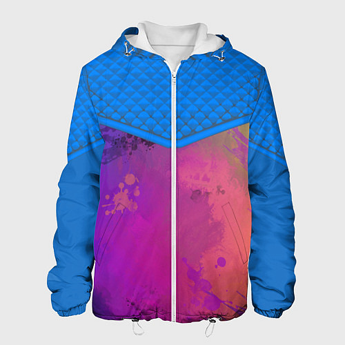 Мужская куртка Кляксы и цветной туман / 3D-Белый – фото 1