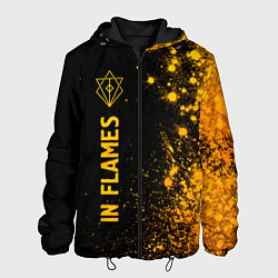 Куртка с капюшоном мужская In Flames - gold gradient по-вертикали, цвет: 3D-черный