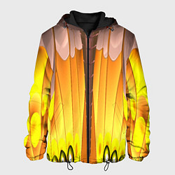 Куртка с капюшоном мужская Желтые наплывы, цвет: 3D-черный