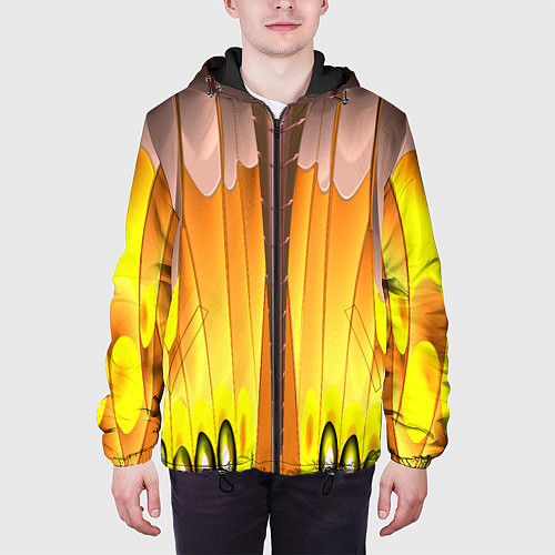 Мужская куртка Желтые наплывы / 3D-Черный – фото 3