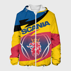 Куртка с капюшоном мужская Scania logo, цвет: 3D-белый