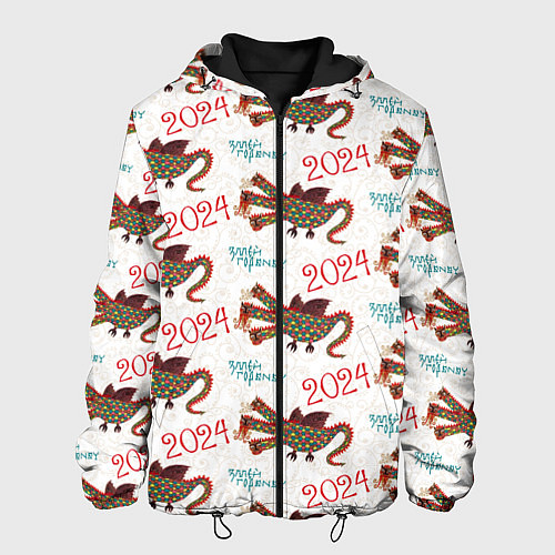 Мужская куртка Паттерн с русским драконом / 3D-Черный – фото 1