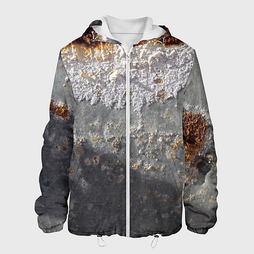 Мужская куртка Коррозия металла гранж текстура / 3D-Белый – фото 1