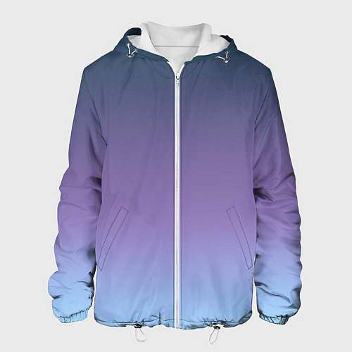 Мужская куртка Градиент синий фиолетовый голубой / 3D-Белый – фото 1