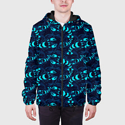Куртка с капюшоном мужская Голубые раки, цвет: 3D-черный — фото 2