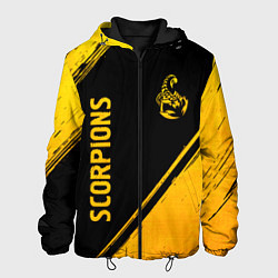Куртка с капюшоном мужская Scorpions - gold gradient вертикально, цвет: 3D-черный