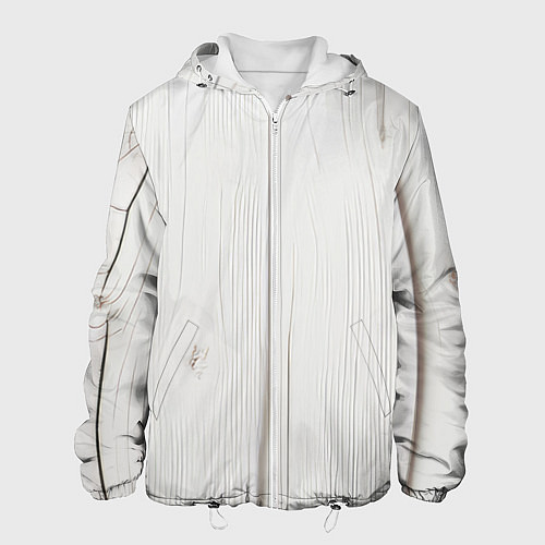 Мужская куртка Текстура дерева - нейросеть / 3D-Белый – фото 1