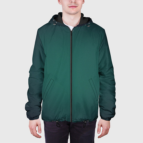Мужская куртка Зелёные крылья и чешуйчатый хвост / 3D-Черный – фото 3