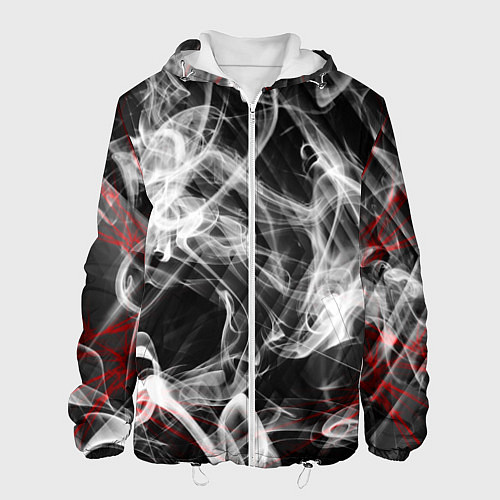 Мужская куртка Серый дым узоры / 3D-Белый – фото 1