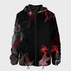 Куртка с капюшоном мужская Дым и текстуры, цвет: 3D-черный