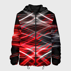 Куртка с капюшоном мужская Красный лазер линии, цвет: 3D-черный