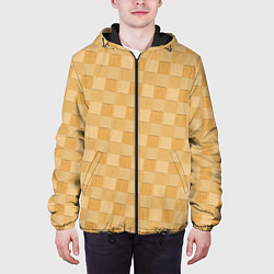 Куртка с капюшоном мужская Плетение из берёсты текстура, цвет: 3D-черный — фото 2