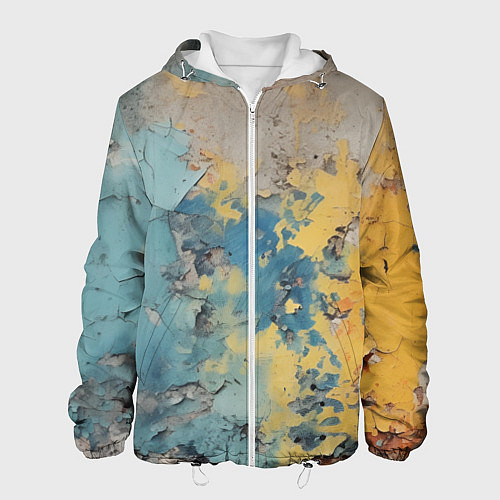 Мужская куртка Гранжевая стена с краской / 3D-Белый – фото 1