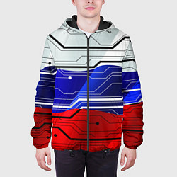Куртка с капюшоном мужская Символика: русский хакер, цвет: 3D-черный — фото 2