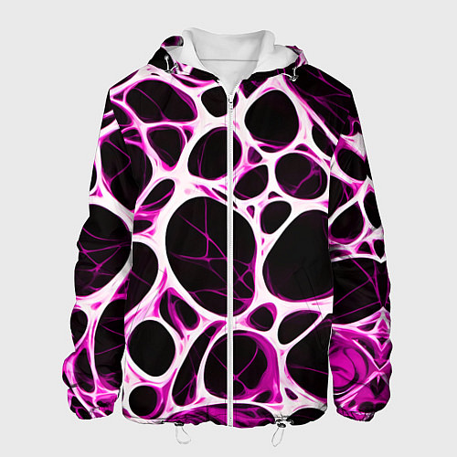Мужская куртка Розовая морская волна / 3D-Белый – фото 1