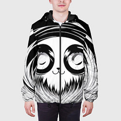 Куртка с капюшоном мужская Анимэ котик, цвет: 3D-черный — фото 2