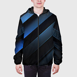 Куртка с капюшоном мужская Синий хаос, цвет: 3D-черный — фото 2