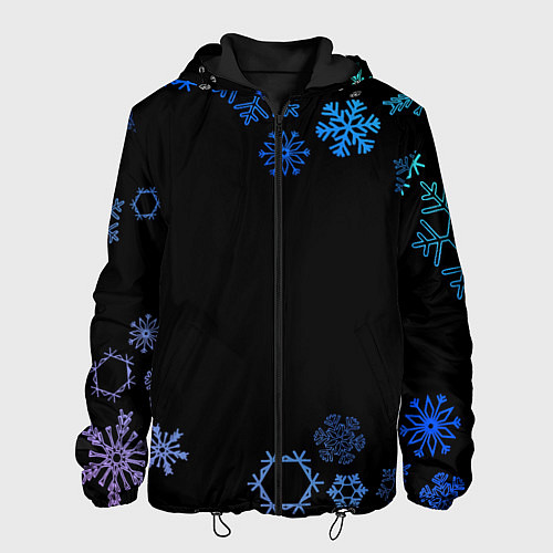 Мужская куртка Переливающиеся снежинки / 3D-Черный – фото 1