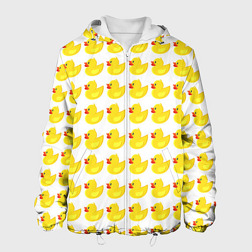 Мужская куртка Семейка желтых резиновых уточек / 3D-Белый – фото 1