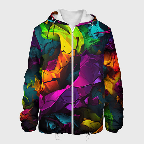 Мужская куртка Яркие разноцветные краски / 3D-Белый – фото 1