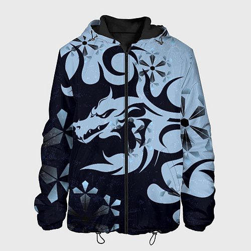 Мужская куртка Дракон со снежинками / 3D-Черный – фото 1