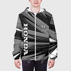 Куртка с капюшоном мужская Honda - монохромный спортивный, цвет: 3D-белый — фото 2