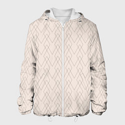 Куртка с капюшоном мужская Бежевый геометричные линии, цвет: 3D-белый