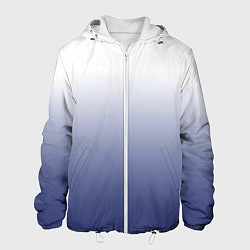 Куртка с капюшоном мужская Туманный градиент бело-синий, цвет: 3D-белый