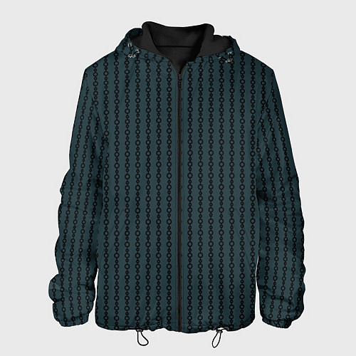 Мужская куртка Полосы цепочки серо-зелёный / 3D-Черный – фото 1