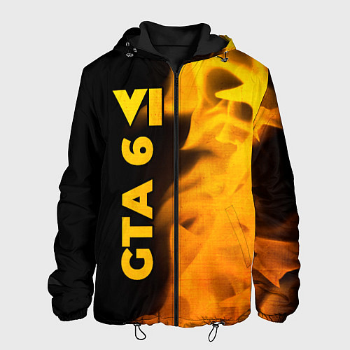 Мужская куртка GTA 6 - gold gradient по-вертикали / 3D-Черный – фото 1