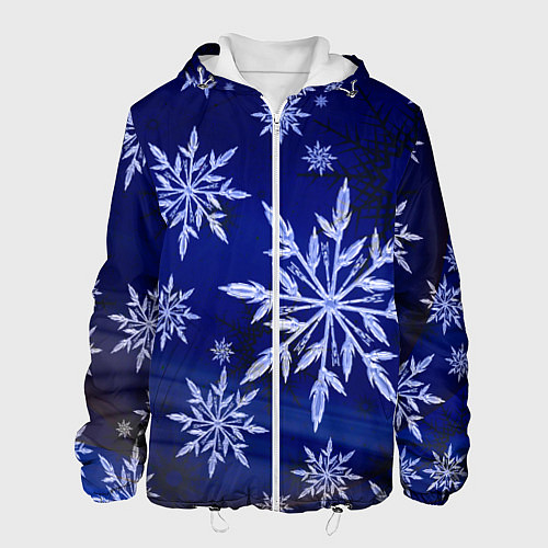 Мужская куртка Зима и снежинки / 3D-Белый – фото 1