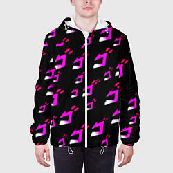 Куртка с капюшоном мужская JoJos Bizarre neon pattern logo, цвет: 3D-белый — фото 2