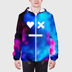 Куртка с капюшоном мужская Love death and robots serial gradient, цвет: 3D-белый — фото 2
