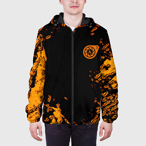 Мужская куртка Half life orange splash city 17 / 3D-Черный – фото 3
