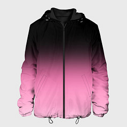 Куртка с капюшоном мужская Черно-розовый градиент, цвет: 3D-черный