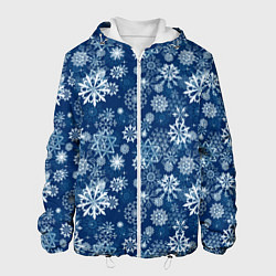 Мужская куртка Snowflakes on a blue background