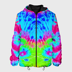 Куртка с капюшоном мужская Tie-Dye abstraction, цвет: 3D-черный